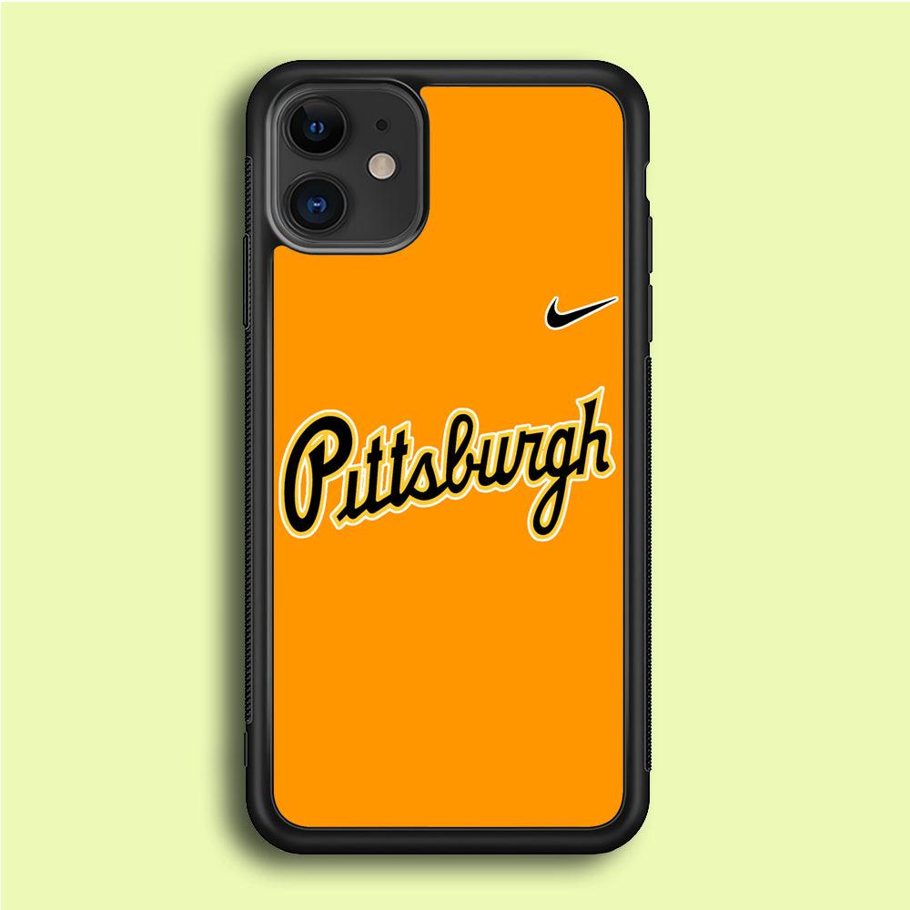 Baseball Pittsburgh Pirates MLB 002 iPhone 12 Mini Case-Rubber / Black (2D Case)-Xtracase