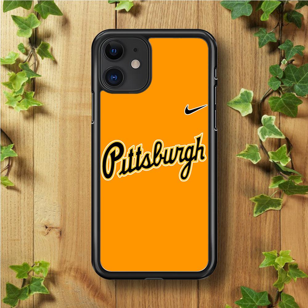 Baseball Pittsburgh Pirates MLB 002 iPhone 11 Case-Rubber / Black (2D Case)-Xtracase