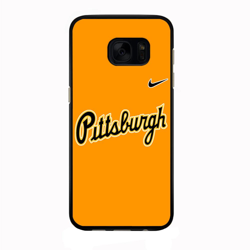 Baseball Pittsburgh Pirates MLB 002 Samsung Galaxy S7 Edge Case-Rubber / Black (2D Case)-Xtracase