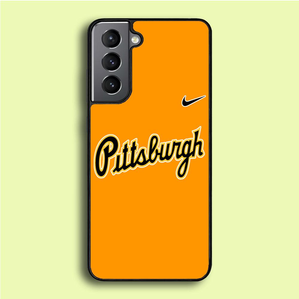 Baseball Pittsburgh Pirates MLB 002 Samsung Galaxy S21 Plus Case-Rubber / White (2D Case)-Xtracase