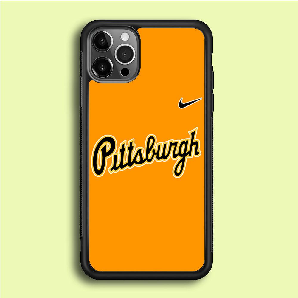 Baseball Pittsburgh Pirates MLB 002 iPhone 12 Pro Max Case-Rubber / Black (2D Case)-Xtracase
