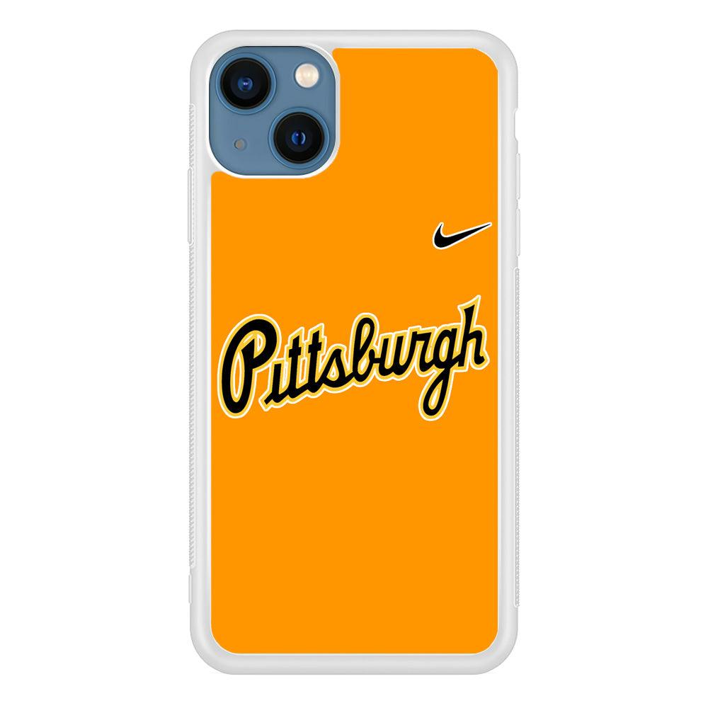 Baseball Pittsburgh Pirates MLB 002 iPhone 13 Case-Rubber / White (2D Case)-Xtracase