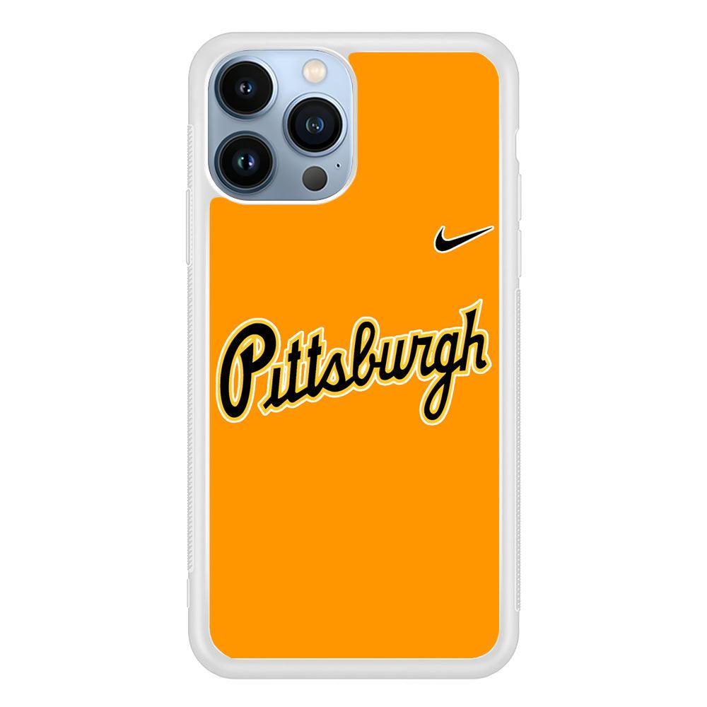 Baseball Pittsburgh Pirates MLB 002 iPhone 13 Pro Case-Rubber / White (2D Case)-Xtracase
