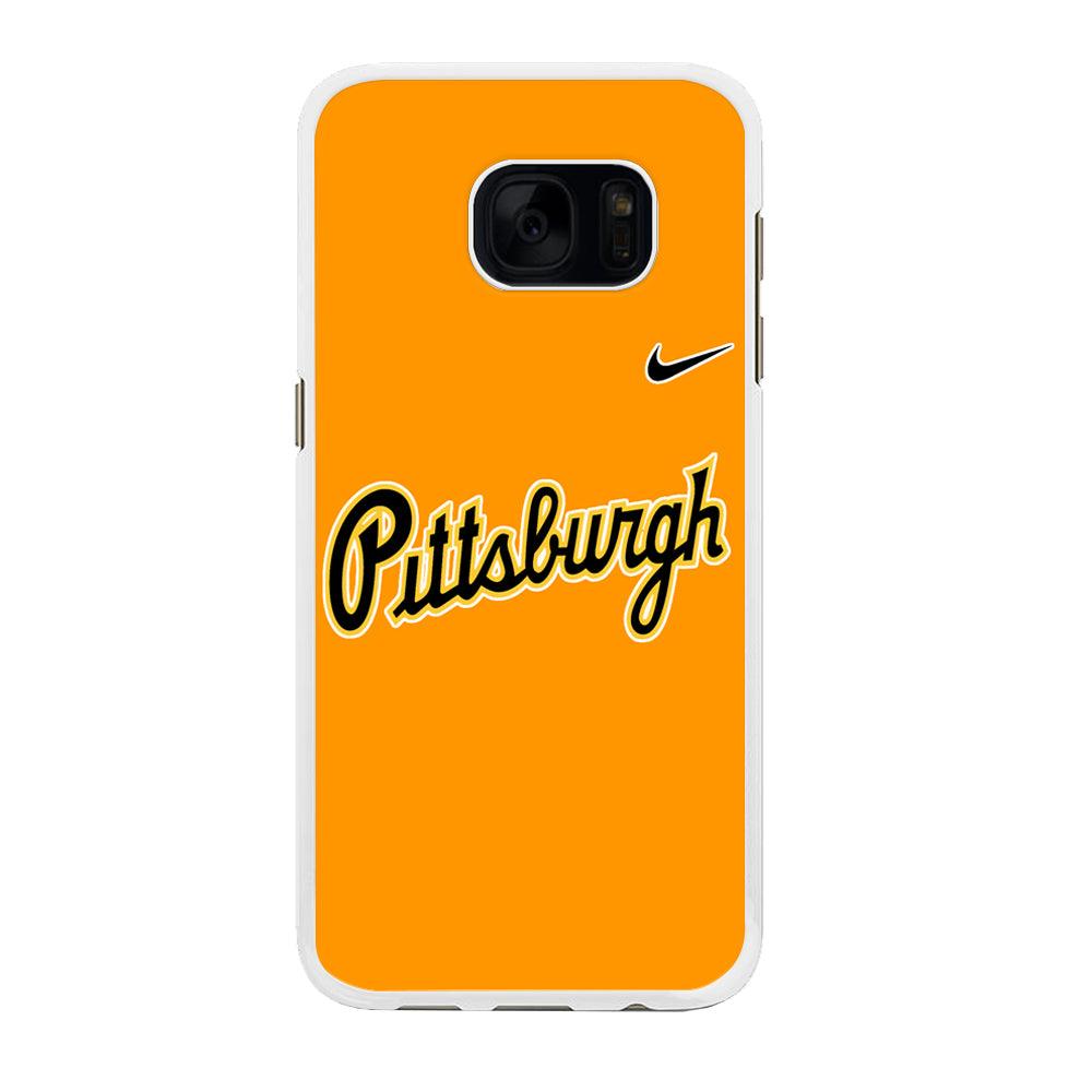 Baseball Pittsburgh Pirates MLB 002 Samsung Galaxy S7 Edge Case-Rubber / White (2D Case)-Xtracase