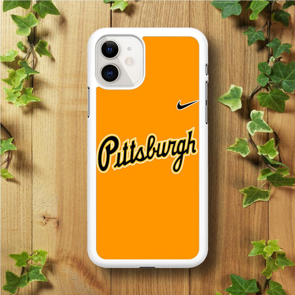 Baseball Pittsburgh Pirates MLB 002 iPhone 11 Case-Rubber / White (2D Case)-Xtracase
