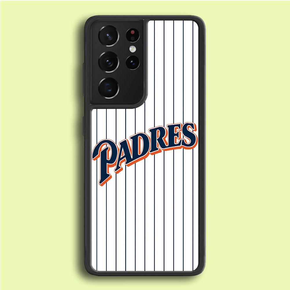 Baseball San Diego Padres MLB 001 Samsung Galaxy S21 Ultra Case-Rubber / Black (2D Case)-Xtracase