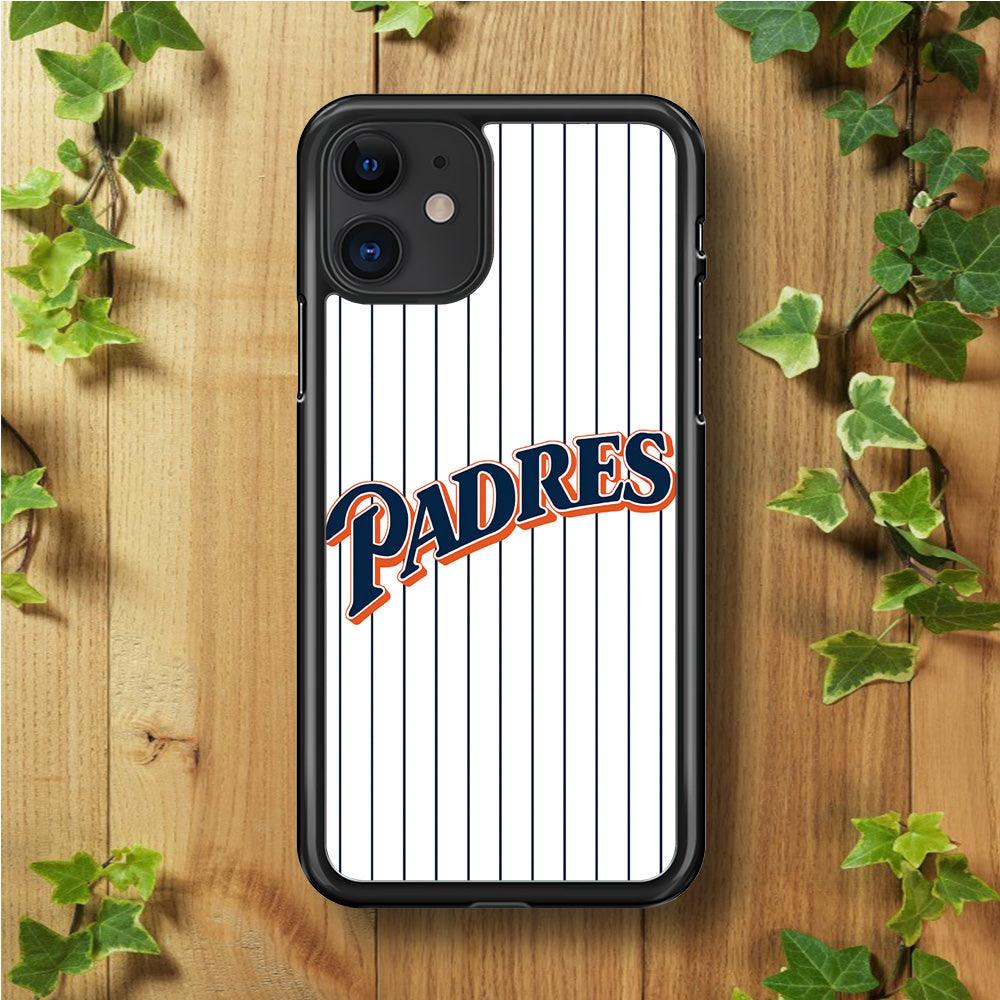 Baseball San Diego Padres MLB 001 iPhone 11 Case-Rubber / Black (2D Case)-Xtracase