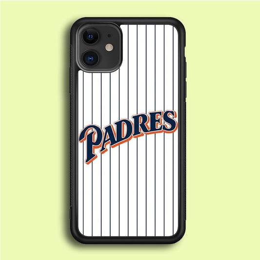 Baseball San Diego Padres MLB 001 iPhone 12 Mini Case-Rubber / Black (2D Case)-Xtracase
