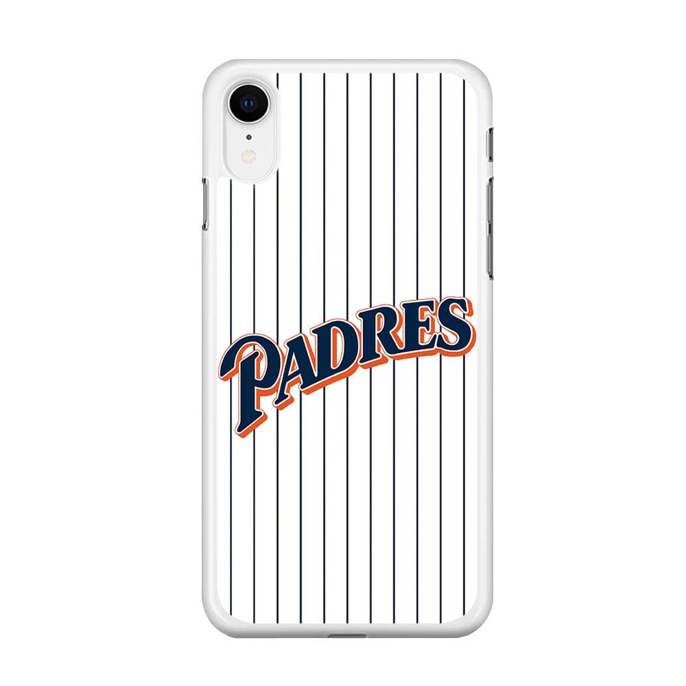 Baseball San Diego Padres MLB 001 iPhone XR Case-Rubber / White (2D Case)-Xtracase