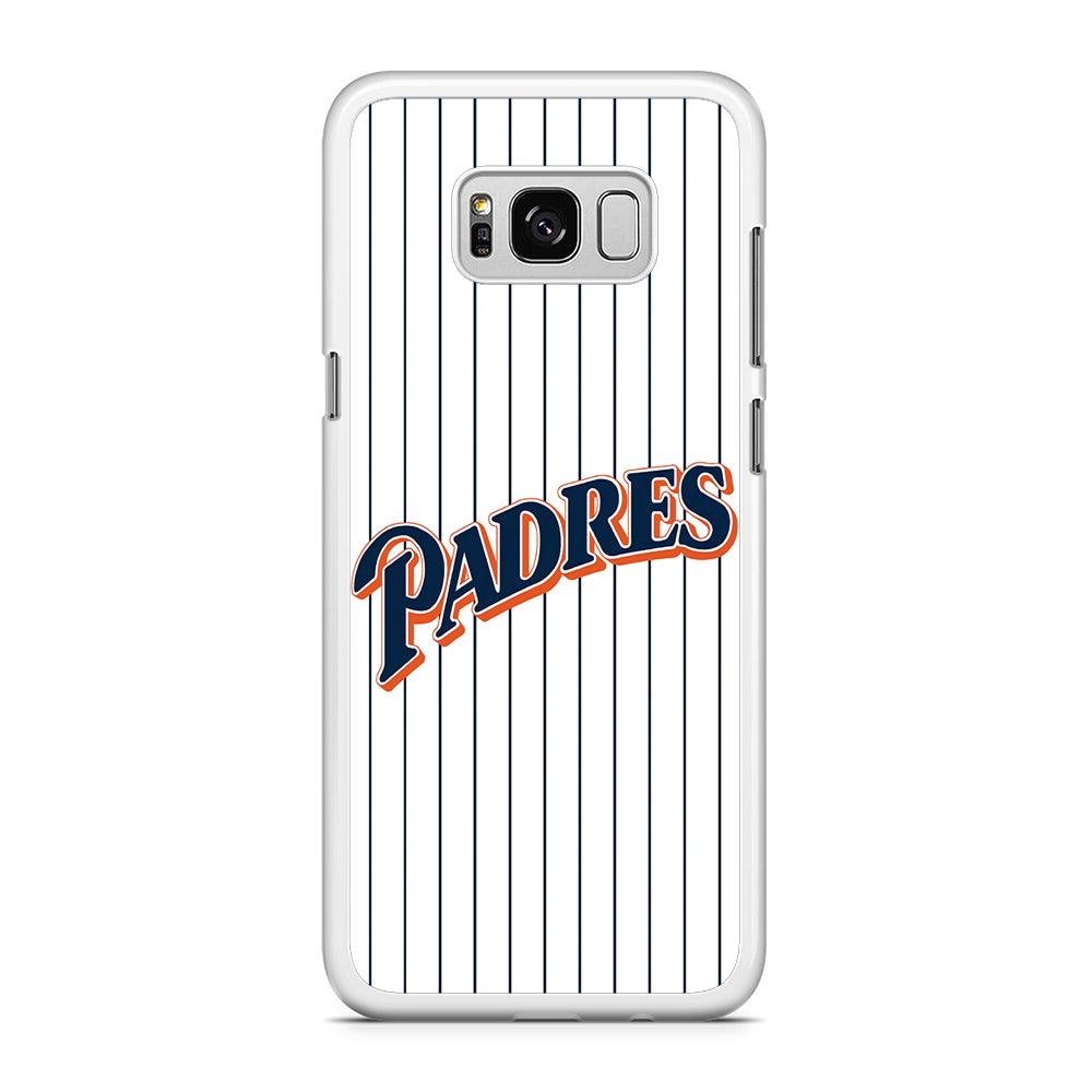 Baseball San Diego Padres MLB 001 Samsung Galaxy S8 Case-Rubber / White (2D Case)-Xtracase