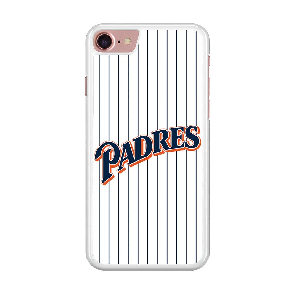 Baseball San Diego Padres MLB 001 iPhone SE 2020 Case-Rubber / White (2D Case)-Xtracase