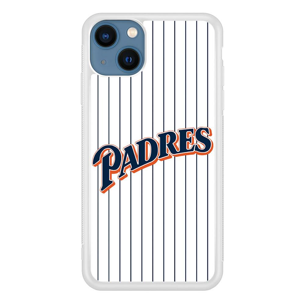 Baseball San Diego Padres MLB 001 iPhone 13 Case-Rubber / White (2D Case)-Xtracase