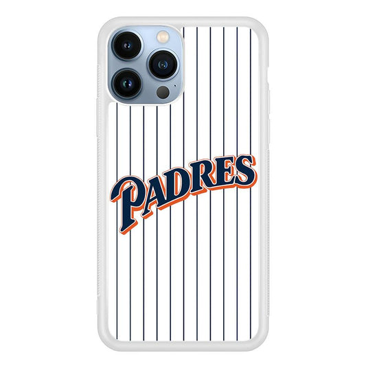 Baseball San Diego Padres MLB 001 iPhone 13 Pro Max Case-Rubber / White (2D Case)-Xtracase