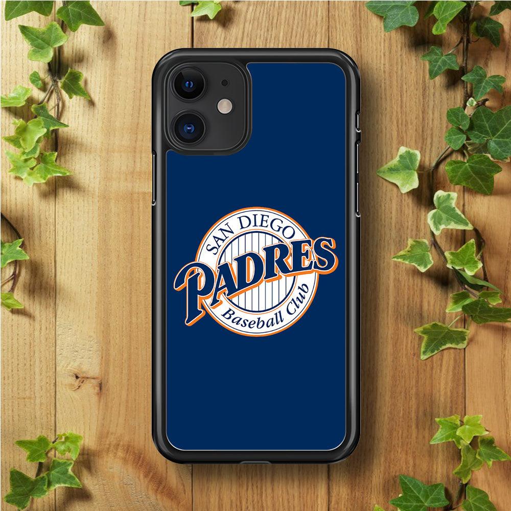 Baseball San Diego Padres MLB 002 iPhone 11 Case-Rubber / Black (2D Case)-Xtracase