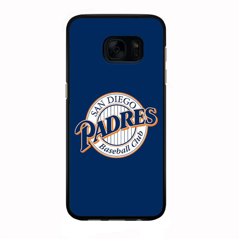 Baseball San Diego Padres MLB 002 Samsung Galaxy S7 Edge Case-Rubber / Black (2D Case)-Xtracase