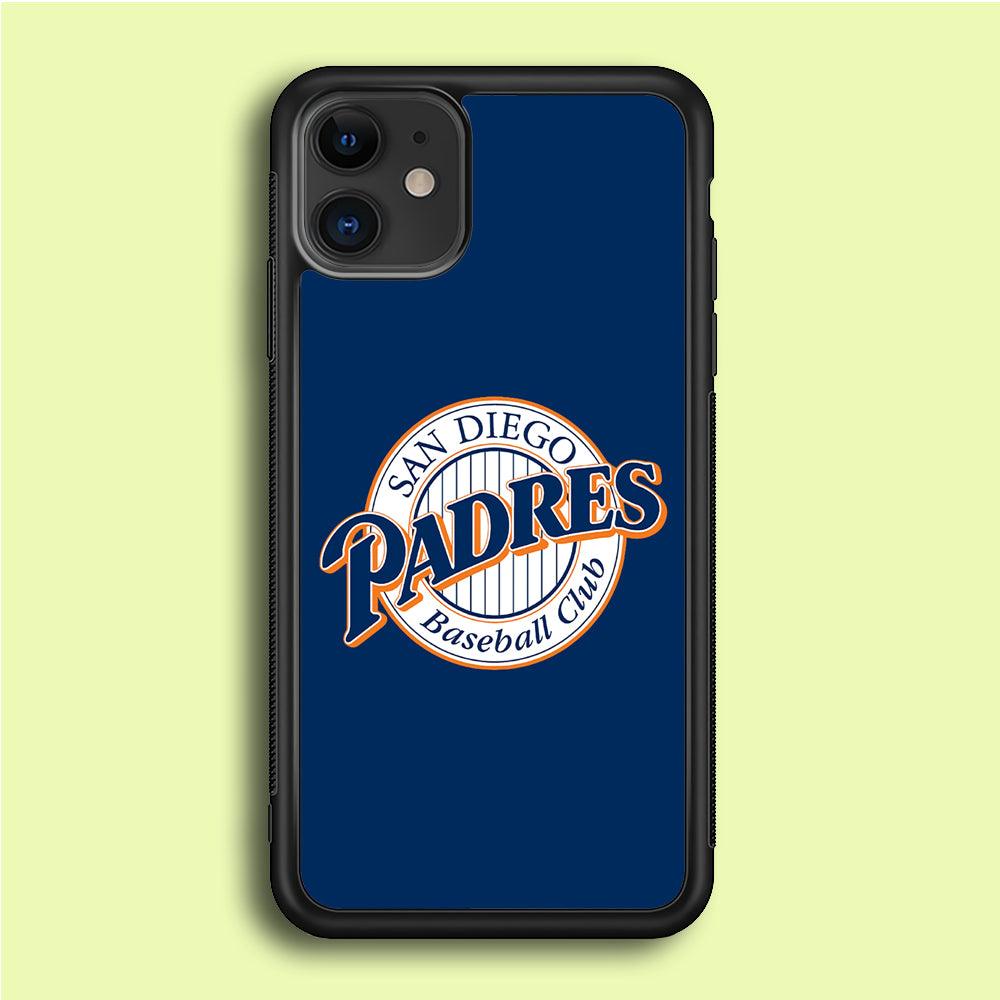 Baseball San Diego Padres MLB 002 iPhone 12 Case-Rubber / Black (2D Case)-Xtracase