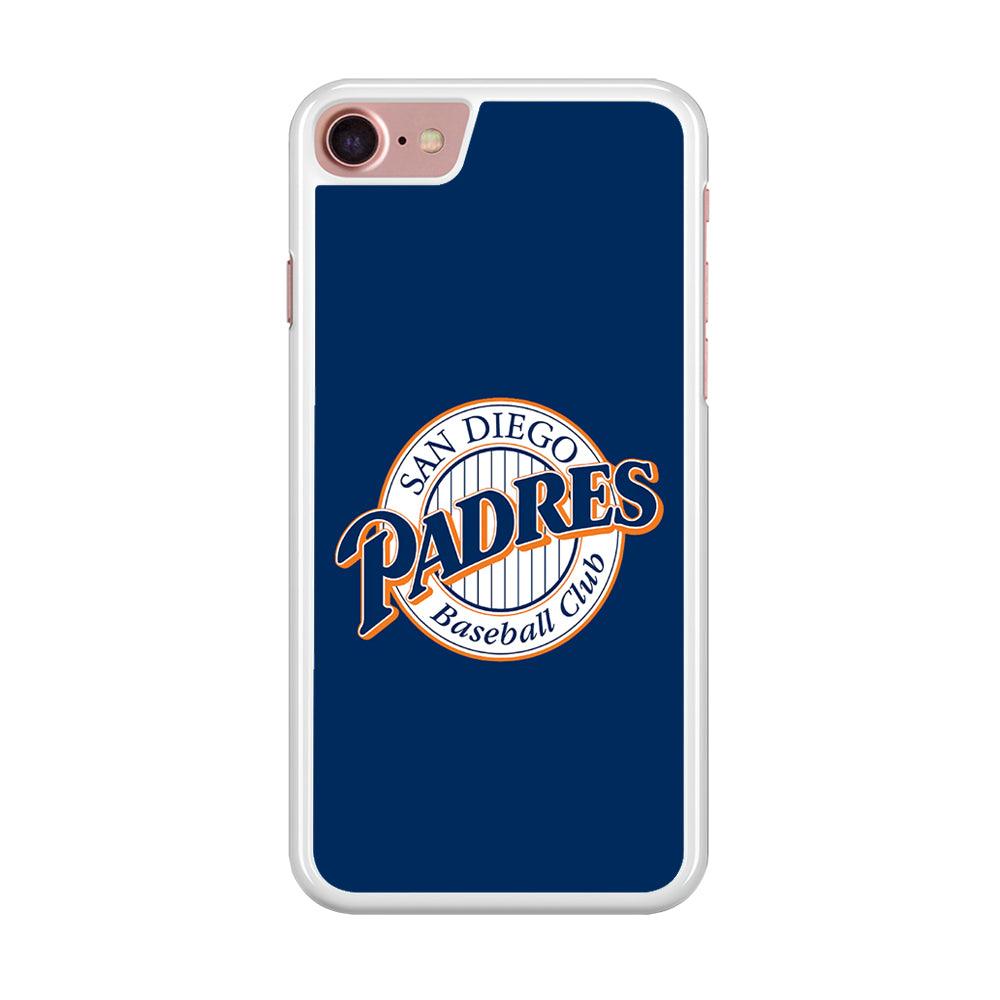 Baseball San Diego Padres MLB 002 iPhone 7 Case-Rubber / White (2D Case)-Xtracase
