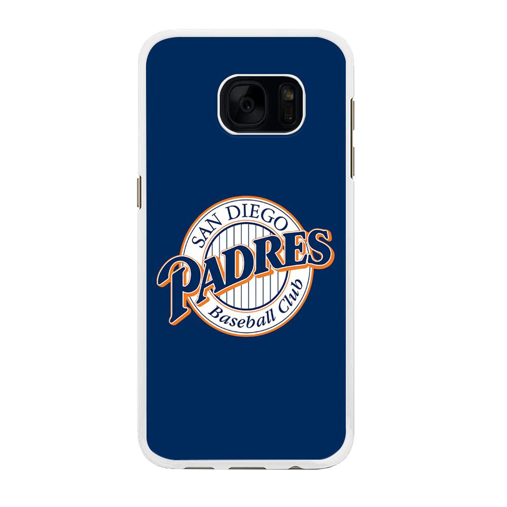 Baseball San Diego Padres MLB 002 Samsung Galaxy S7 Edge Case-Rubber / White (2D Case)-Xtracase