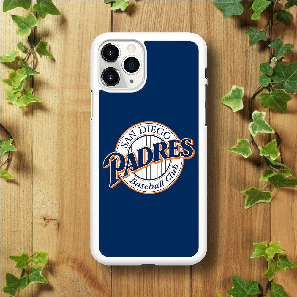 Baseball San Diego Padres MLB 002 iPhone 11 Pro Case-Rubber / White (2D Case)-Xtracase