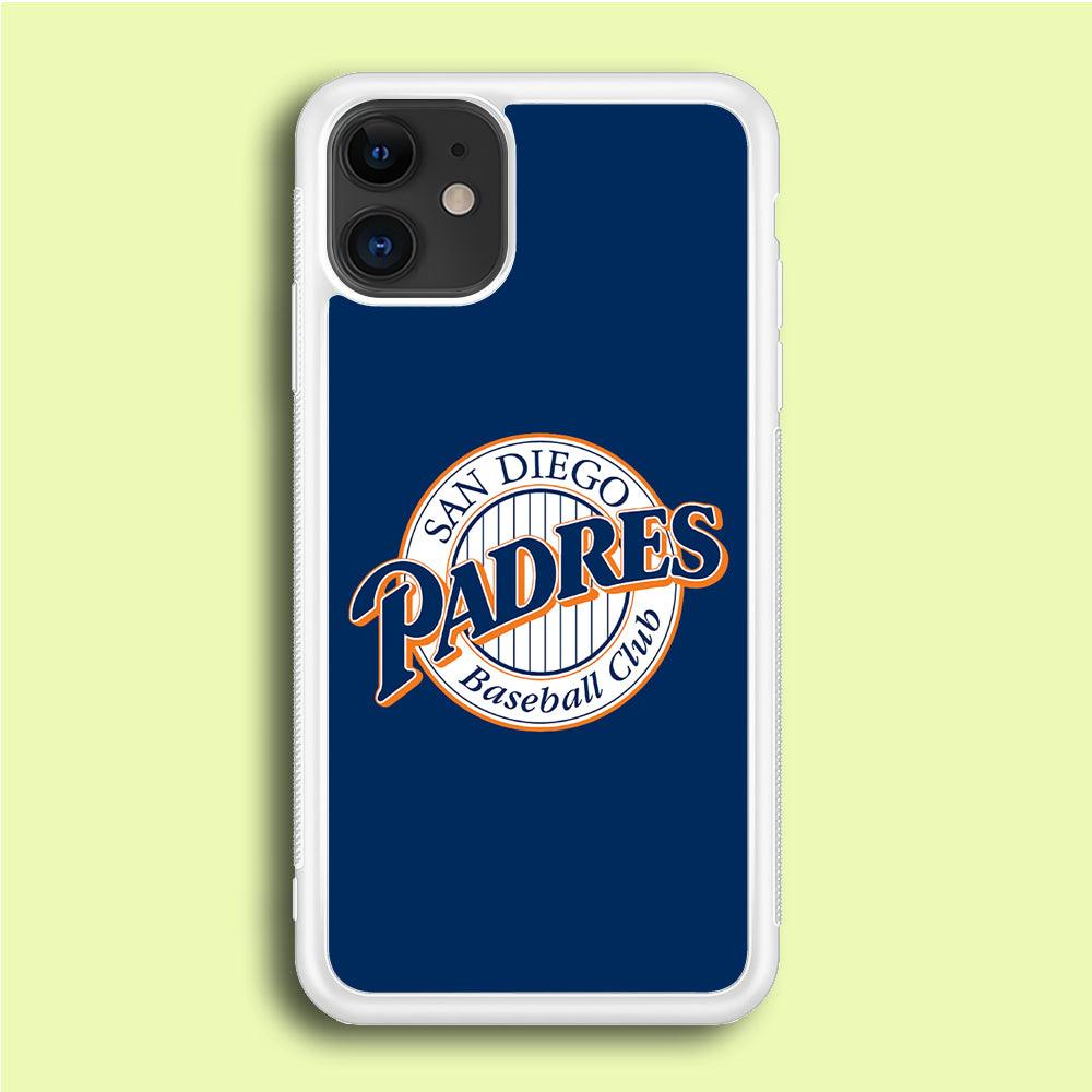 Baseball San Diego Padres MLB 002 iPhone 12 Case-Rubber / White (2D Case)-Xtracase