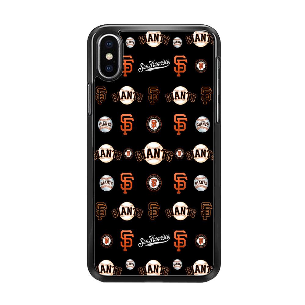 Baseball San Francisco Giants MLB 002 iPhone Xs Case-Rubber / Black (2D Case)-Xtracase