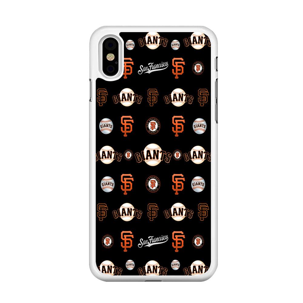Baseball San Francisco Giants MLB 002 iPhone X Case-Rubber / White (2D Case)-Xtracase