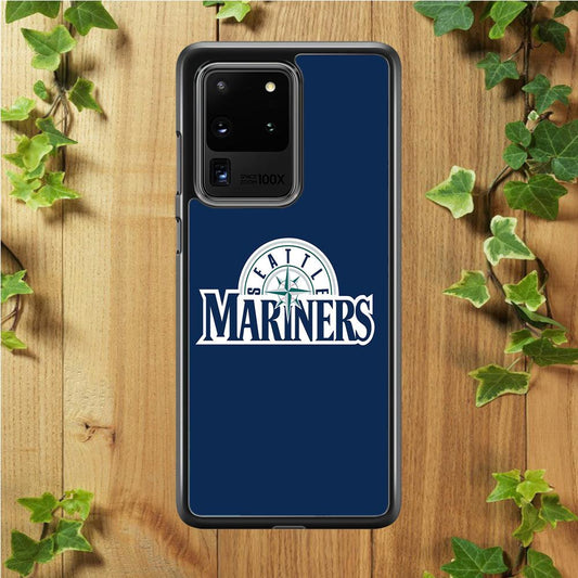 Baseball Seattle Mariners MLB 001 Samsung Galaxy S20 Ultra Case-Rubber / Black (2D Case)-Xtracase