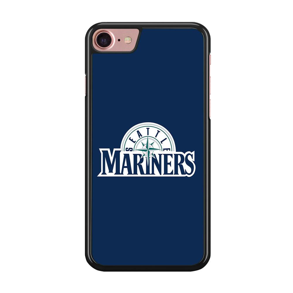 Baseball Seattle Mariners MLB 001 iPhone SE 2020 Case-Rubber / Black (2D Case)-Xtracase