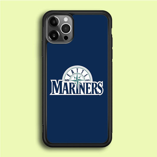 Baseball Seattle Mariners MLB 001 iPhone 12 Pro Case-Rubber / Black (2D Case)-Xtracase