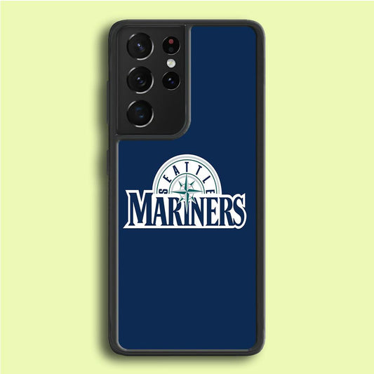 Baseball Seattle Mariners MLB 001 Samsung Galaxy S21 Ultra Case-Rubber / Black (2D Case)-Xtracase