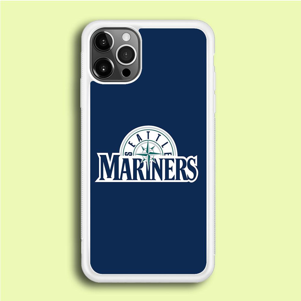 Baseball Seattle Mariners MLB 001 iPhone 12 Pro Case-Rubber / White (2D Case)-Xtracase