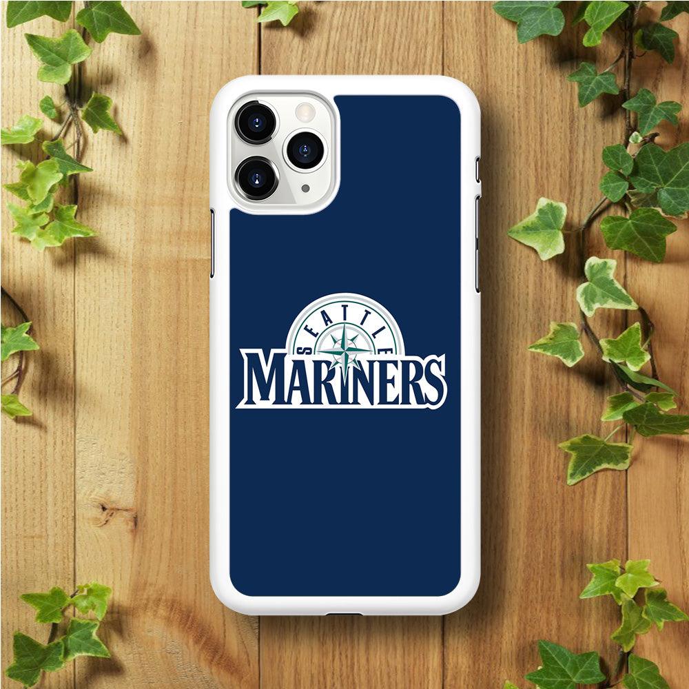 Baseball Seattle Mariners MLB 001 iPhone 11 Pro Max Case-Rubber / White (2D Case)-Xtracase