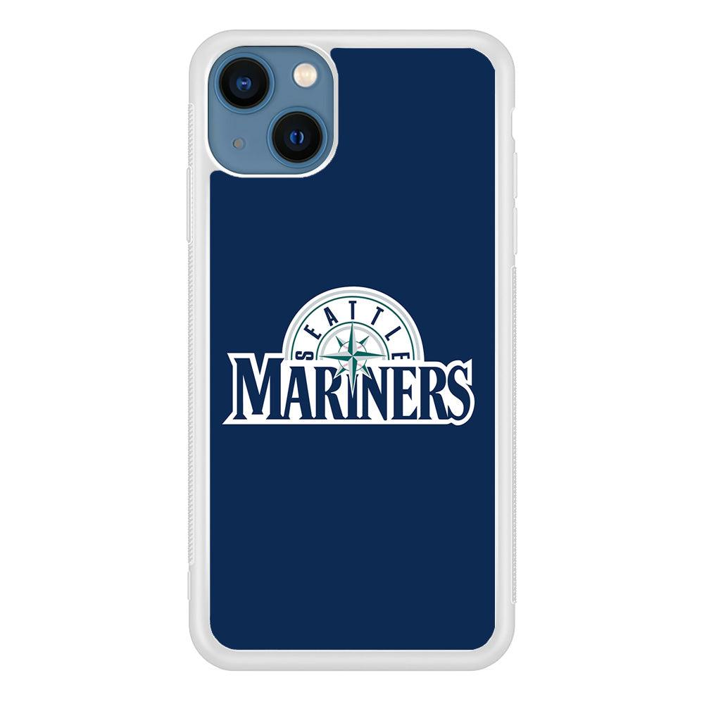 Baseball Seattle Mariners MLB 001 iPhone 13 Case-Rubber / White (2D Case)-Xtracase