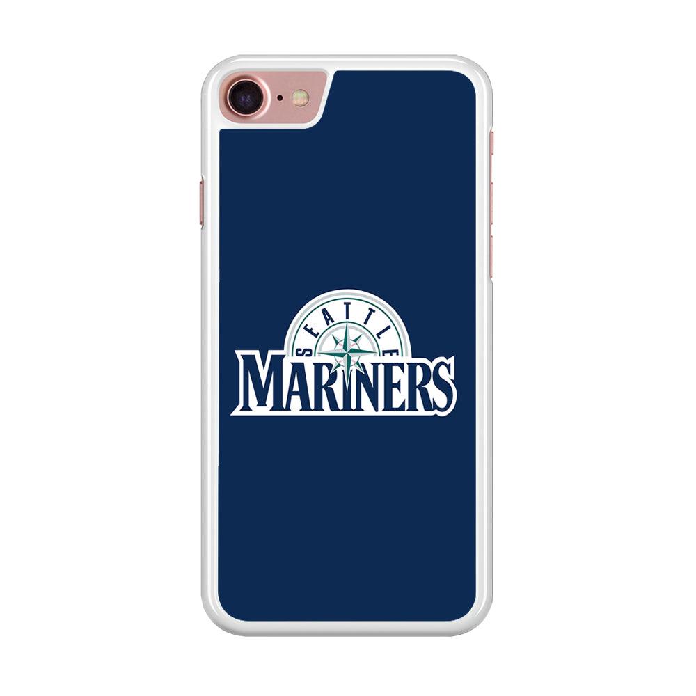 Baseball Seattle Mariners MLB 001 iPhone SE 2020 Case-Rubber / White (2D Case)-Xtracase