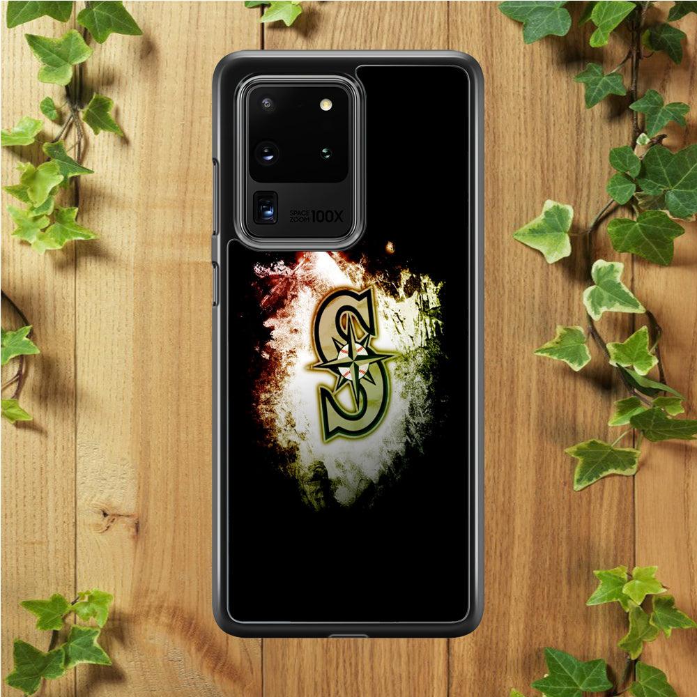 Baseball Seattle Mariners MLB 002 Samsung Galaxy S20 Ultra Case-Rubber / White (2D Case)-Xtracase
