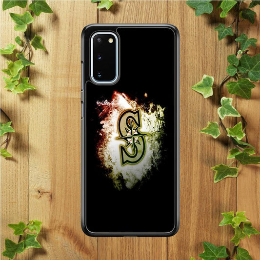 Baseball Seattle Mariners MLB 002 Samsung Galaxy S20 Case-Rubber / White (2D Case)-Xtracase