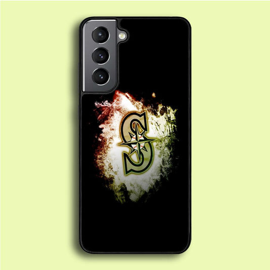 Baseball Seattle Mariners MLB 002 Samsung Galaxy S21 Case-Rubber / White (2D Case)-Xtracase