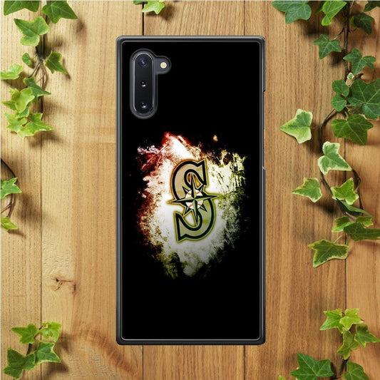 Baseball Seattle Mariners MLB 002 Samsung Galaxy Note 10 Case-Rubber / White (2D Case)-Xtracase