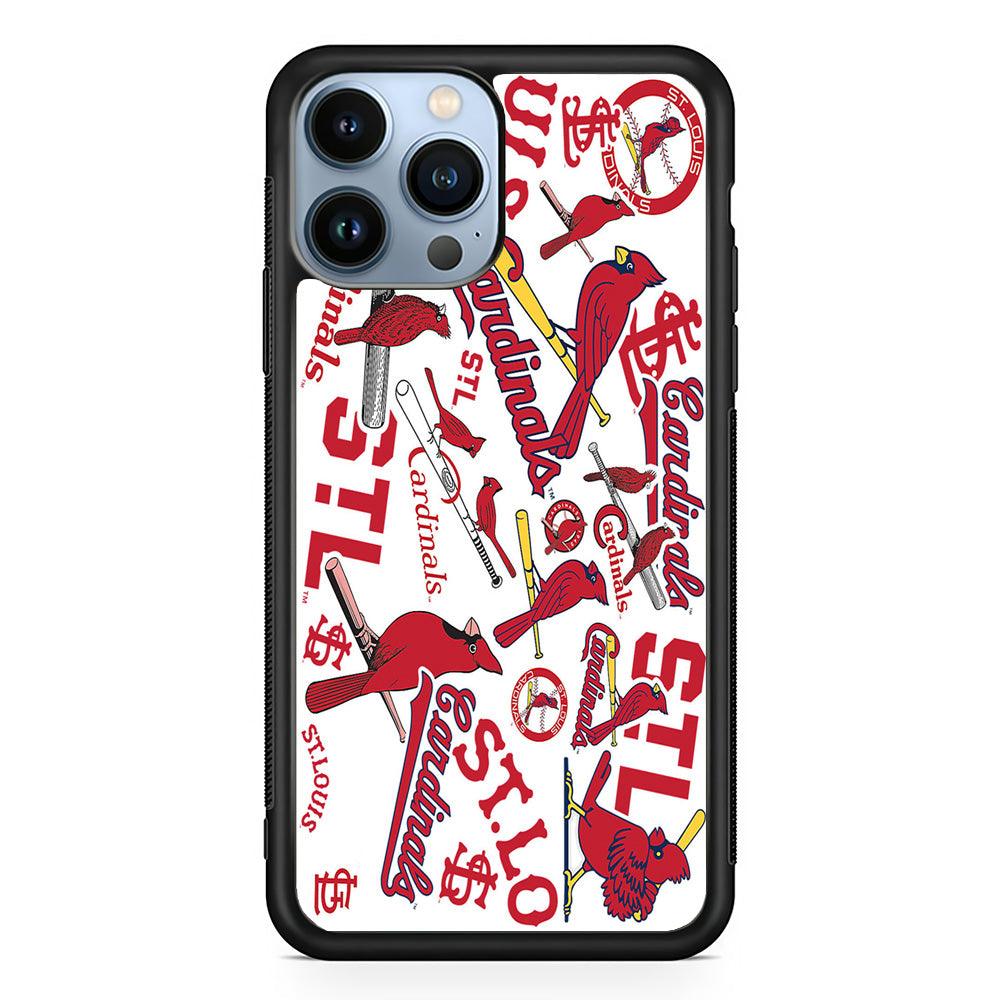 Baseball St. Louis Cardinals MLB 001 iPhone 13 Pro Max Case-Rubber / Black (2D Case)-Xtracase