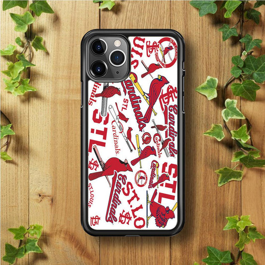 Baseball St. Louis Cardinals MLB 001 iPhone 11 Pro Max Case-Rubber / Black (2D Case)-Xtracase