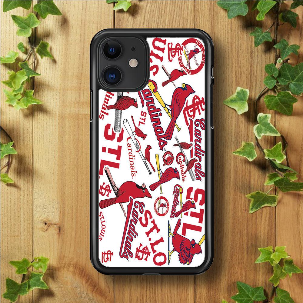 Baseball St. Louis Cardinals MLB 001 iPhone 11 Case-Rubber / Black (2D Case)-Xtracase