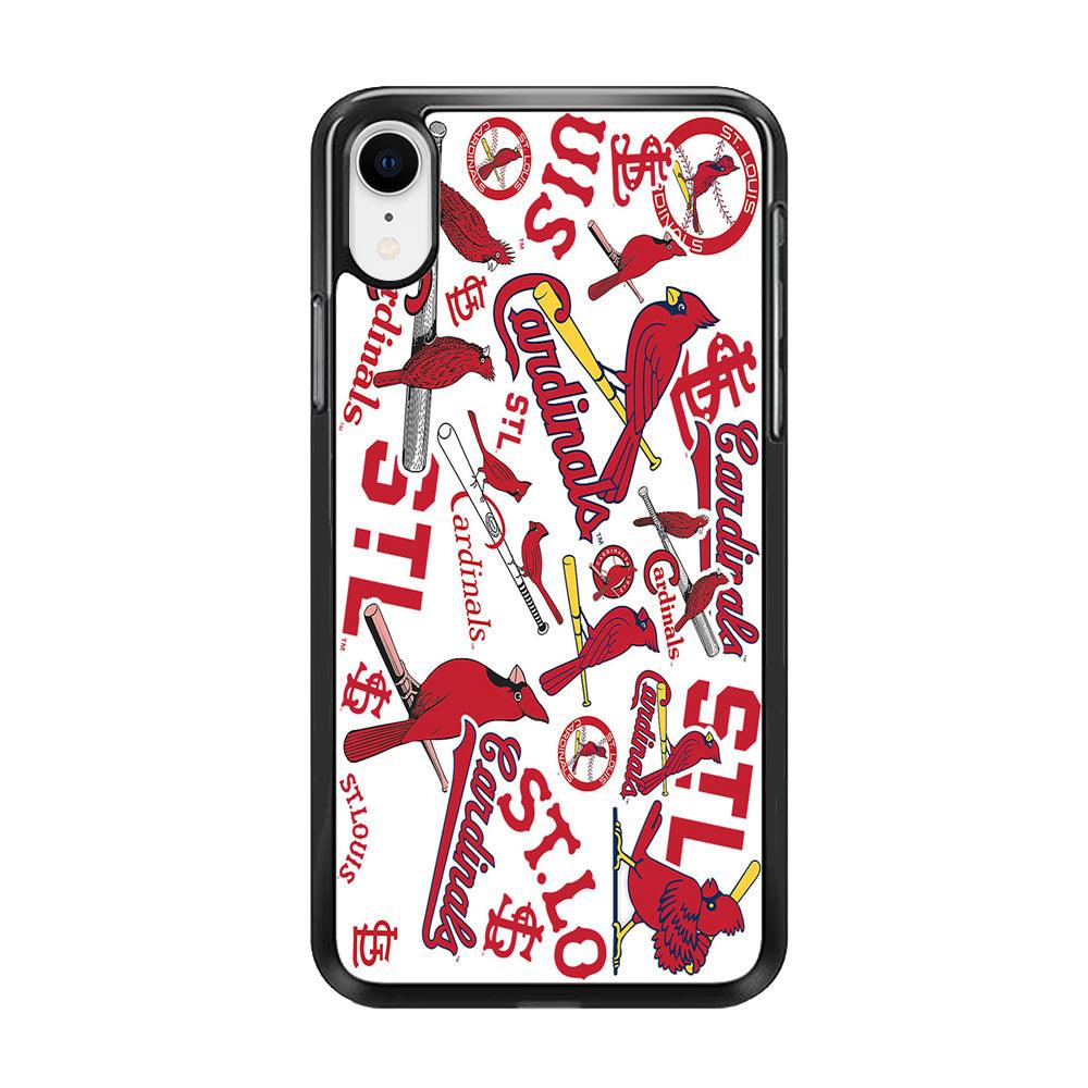 Baseball St. Louis Cardinals MLB 001 iPhone XR Case-Rubber / Black (2D Case)-Xtracase
