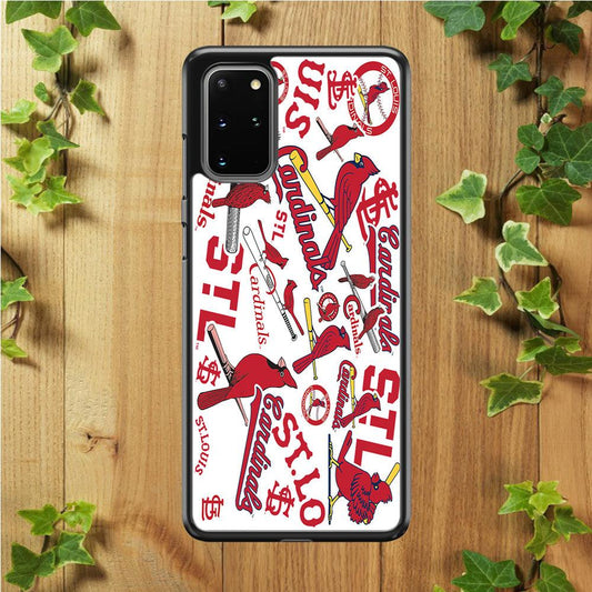 Baseball St. Louis Cardinals MLB 001 Samsung Galaxy S20 Plus Case-Rubber / Black (2D Case)-Xtracase