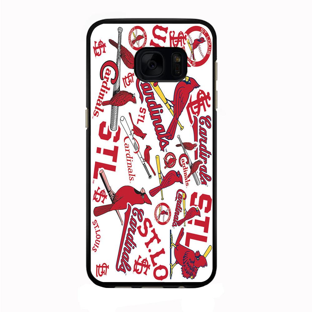 Baseball St. Louis Cardinals MLB 001 Samsung Galaxy S7 Edge Case-Rubber / Black (2D Case)-Xtracase