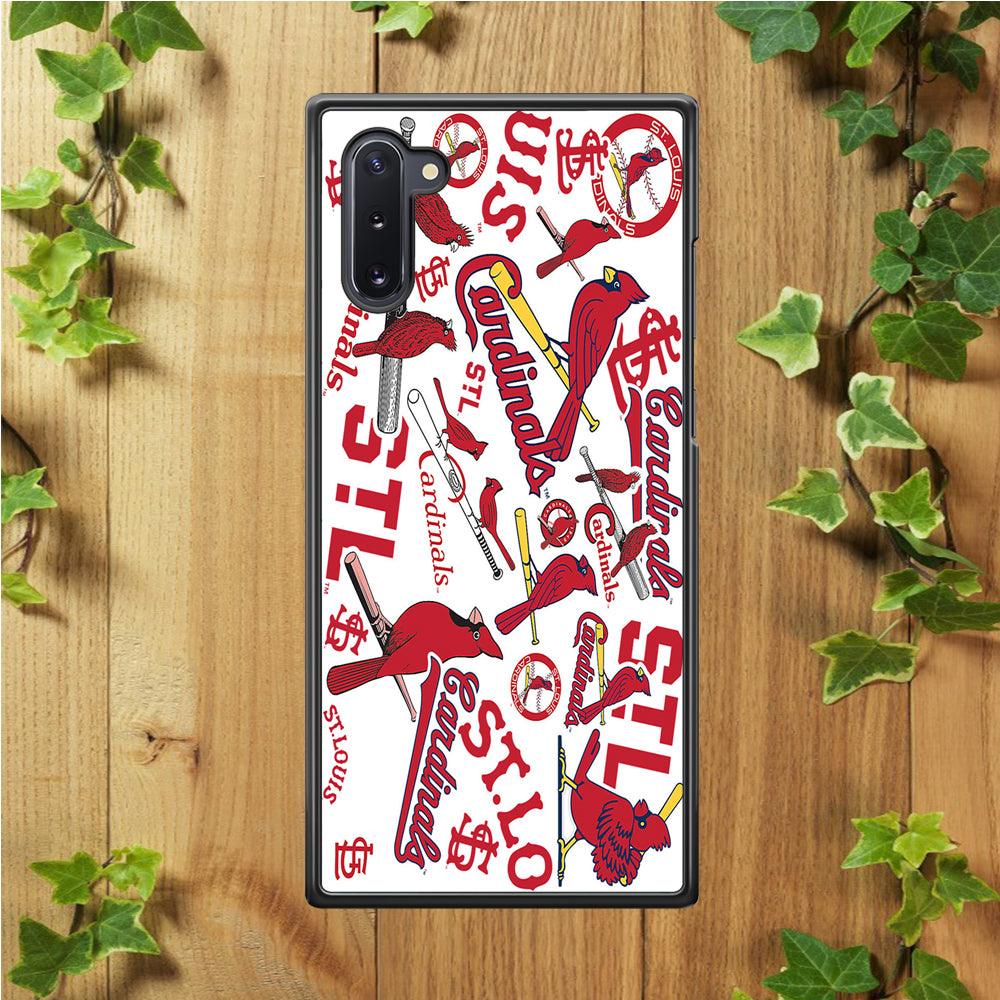 Baseball St. Louis Cardinals MLB 001 Samsung Galaxy Note 10 Case-Rubber / White (2D Case)-Xtracase