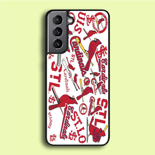 Baseball St. Louis Cardinals MLB 001 Samsung Galaxy S21 Plus Case-Rubber / White (2D Case)-Xtracase