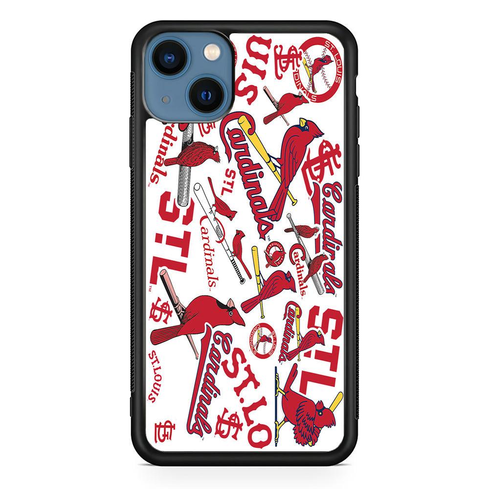 Baseball St. Louis Cardinals MLB 001 iPhone 13 Case-Rubber / Black (2D Case)-Xtracase