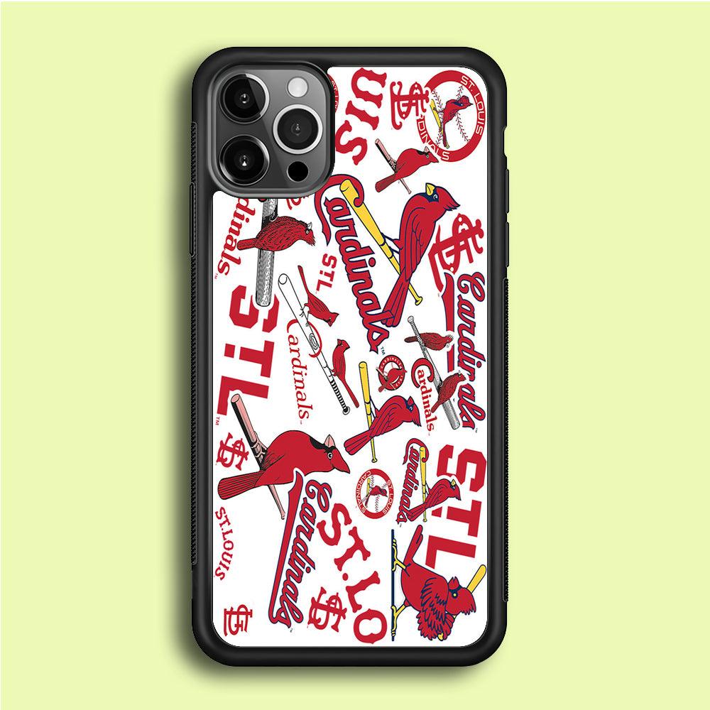 Baseball St. Louis Cardinals MLB 001 iPhone 12 Pro Case-Rubber / Black (2D Case)-Xtracase