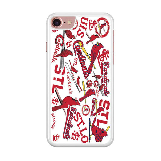 Baseball St. Louis Cardinals MLB 001 iPhone SE 2020 Case-Rubber / White (2D Case)-Xtracase