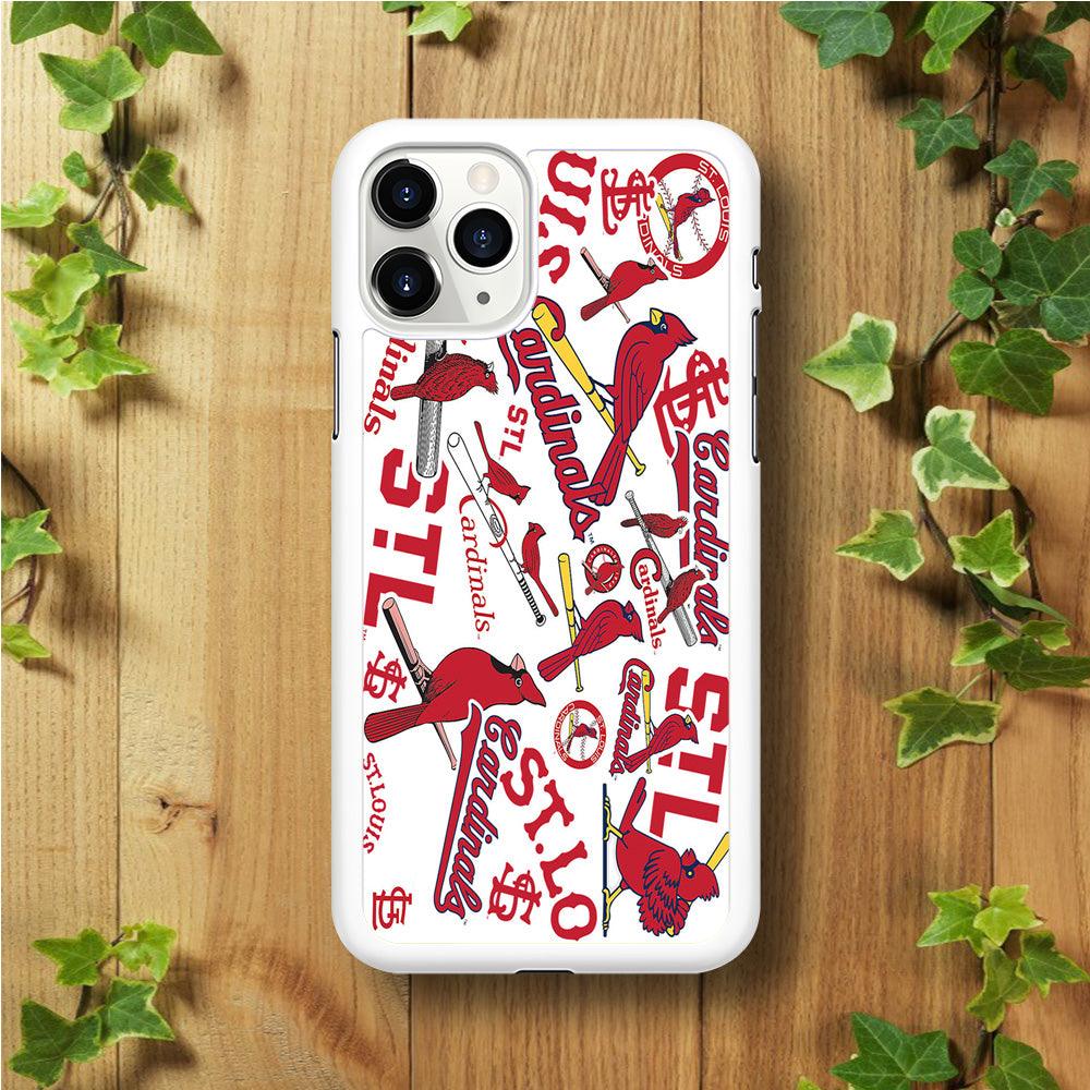 Baseball St. Louis Cardinals MLB 001 iPhone 11 Pro Max Case-Rubber / White (2D Case)-Xtracase